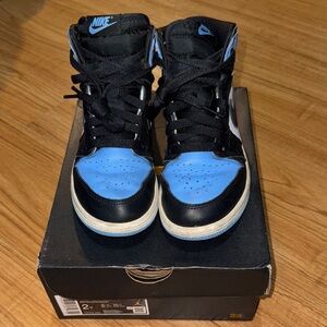 Nike Kids' Black and Light Blue High-Top Sneakers